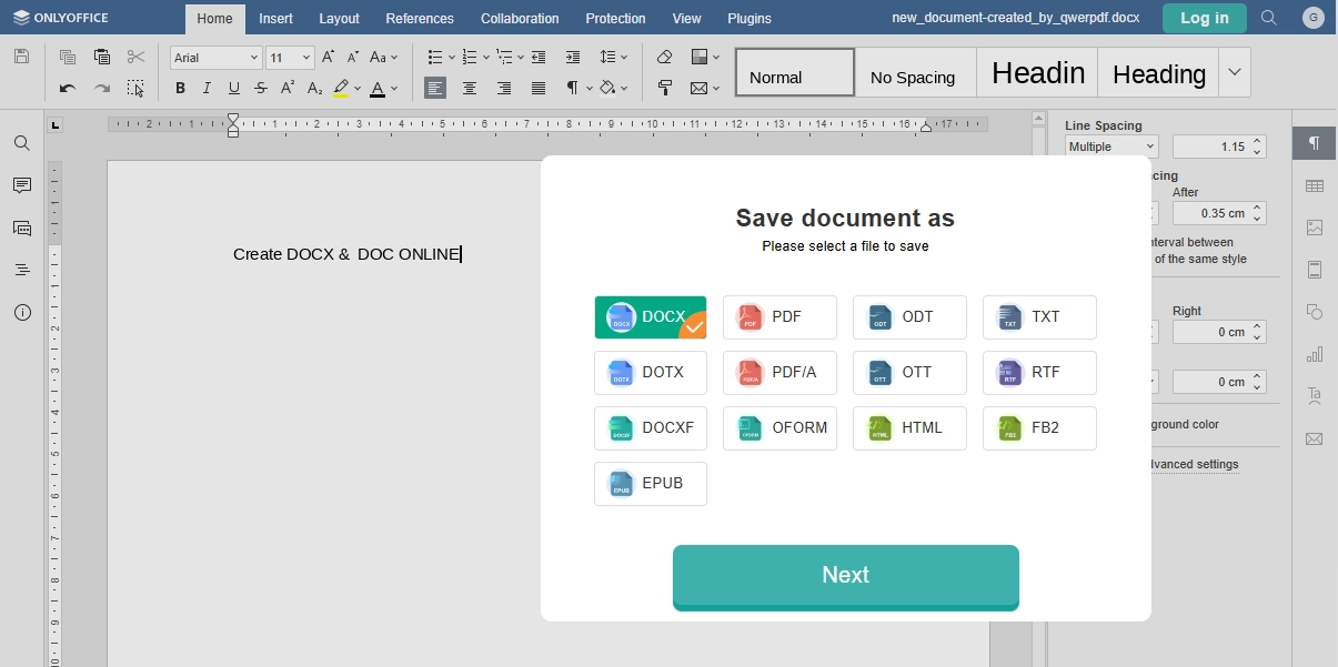 Create Word Online